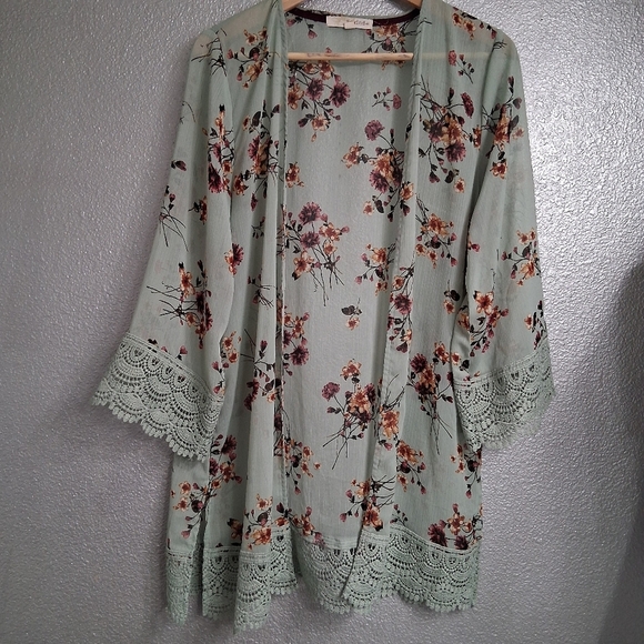 Rewind Open Floral Kimono/Cover Up   Size M - Picture 8 of 13
